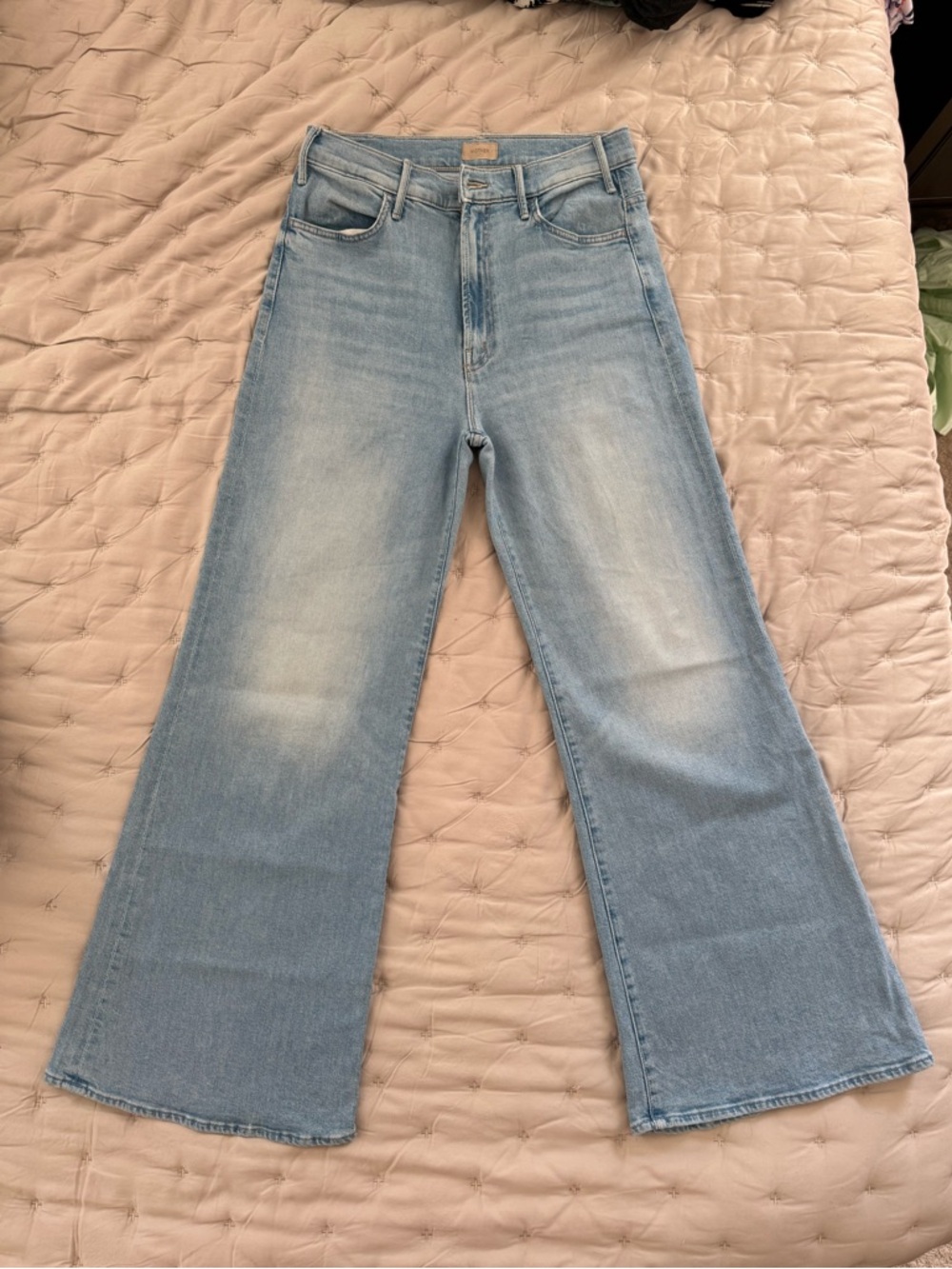 MOTHER hustler roller flood Cherie Cherie wide leg flare jeans Size 28 NWOT - Picture 3 of 7